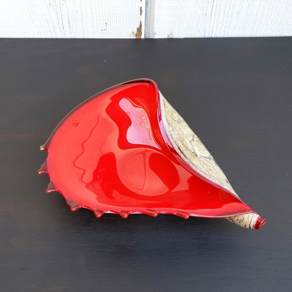Vintage Hand Blown Glass Sea Shell Dish - Picture 2 of 7